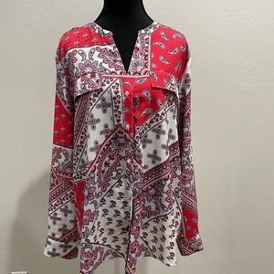 Calvin Klein Women’s Paisley Blouse Button down Large